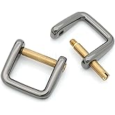 CRAFTMEMORE Rectangle Screw Rings Buckle Strap Connector Rectangular Shackle Screw Purse Bag Loop 4pcs