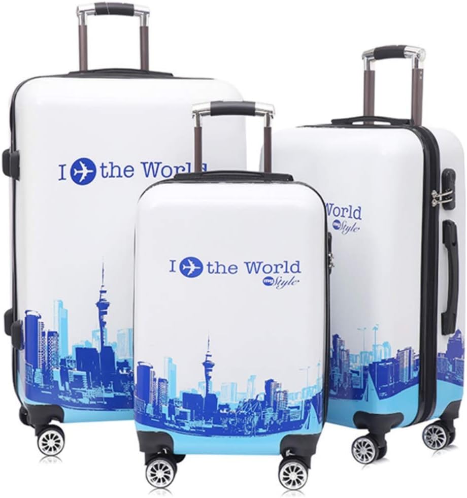 Luggage Sets Trolley Cases Suitcase Carry-on Uprights Suitcase 360° Silent Spinner Multidirectional Wheels Airplane Flight And Check In 20in 24in 28in Building Printing Hardshell 3 Piece Spinner Lugga