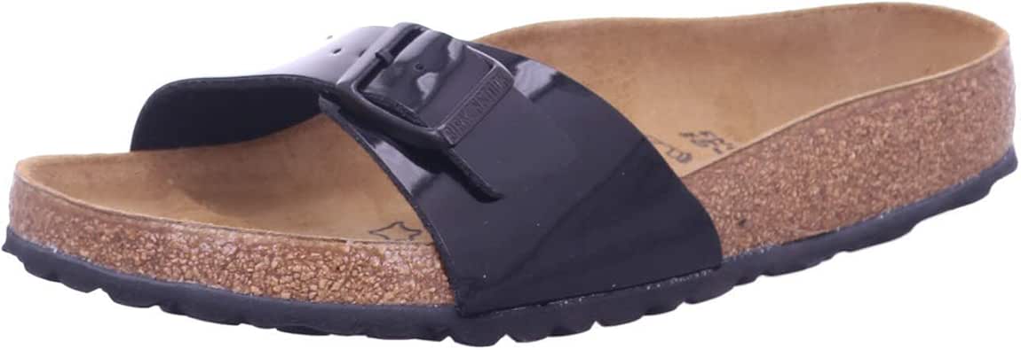 black patent birkenstock sandals