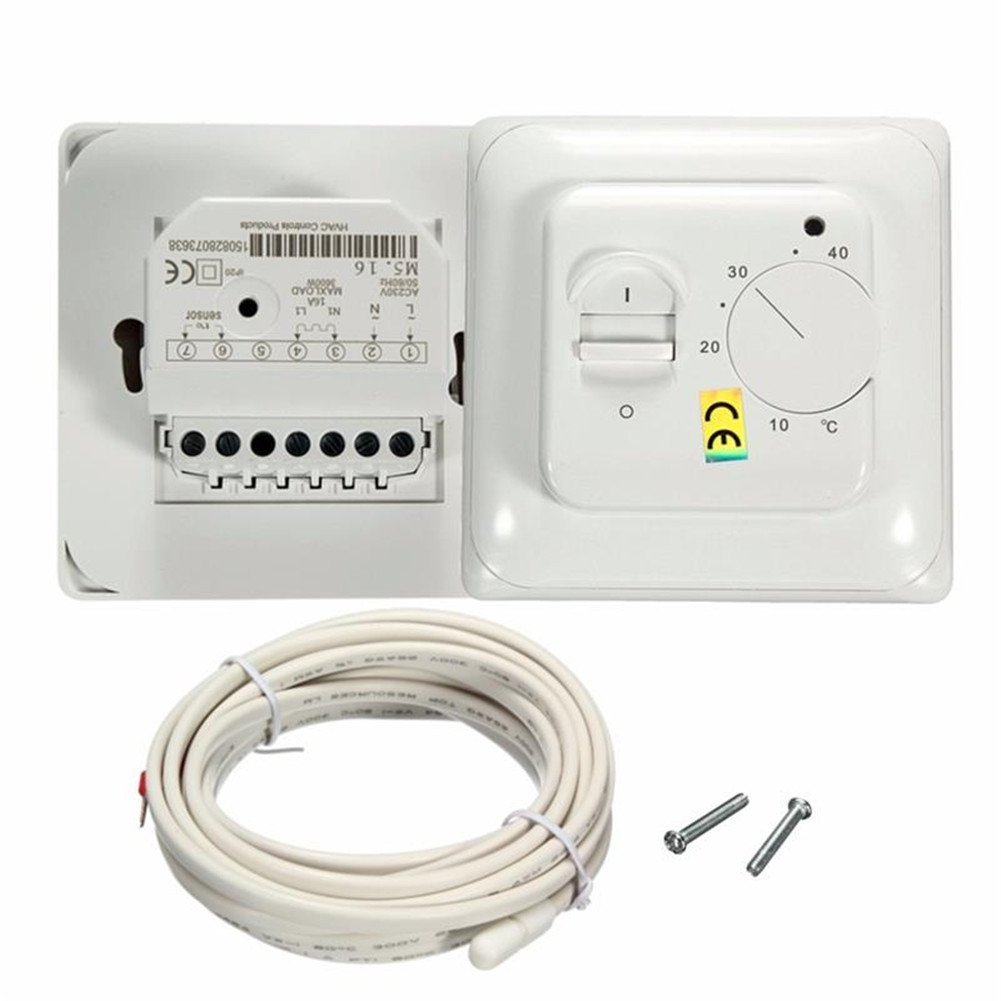 Room Premium Underfloor Heating Air Conditioning Thermostat Temperature Control Switch 16 A 230 V White