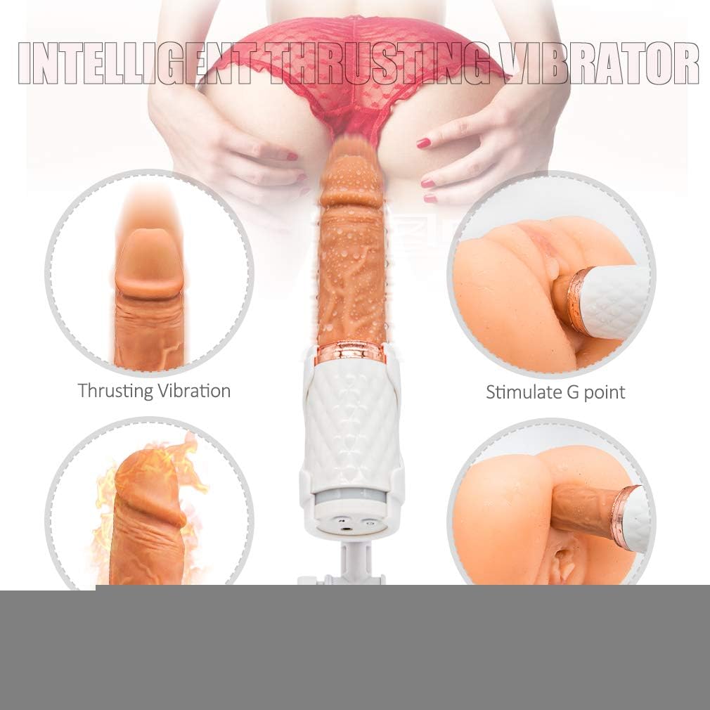 jjff Automatic Women Adult Vibreate Toys 8 Inch Soft Healthy Dicks Soft Flexible Medical Silicone Wand with Powerful Suction Cup and 10 Powerful Vibrations for Beginner Massage