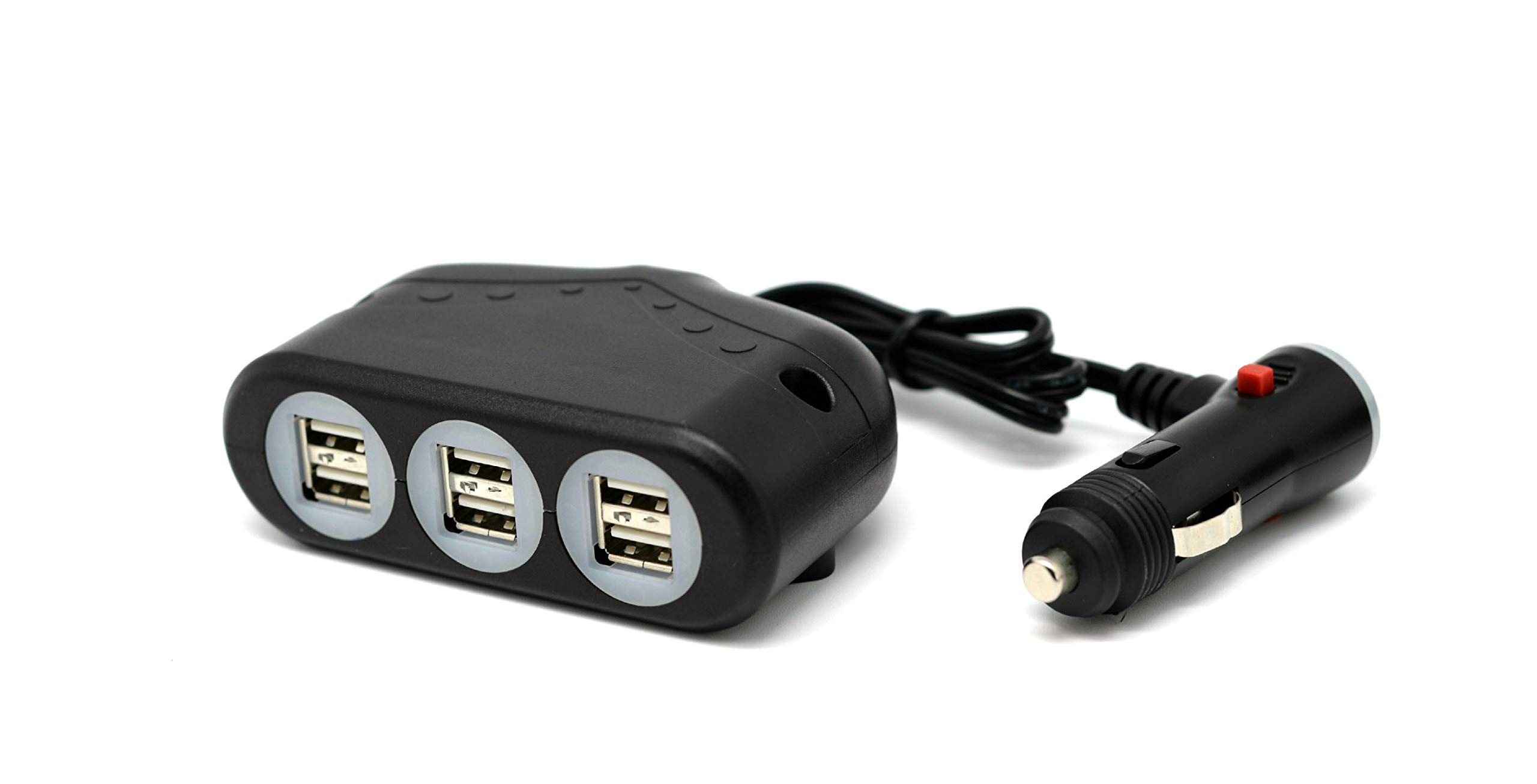 Cliff Top 9.9 Amp Three Way Multi-Socket Car Charger (6 USB Ports)