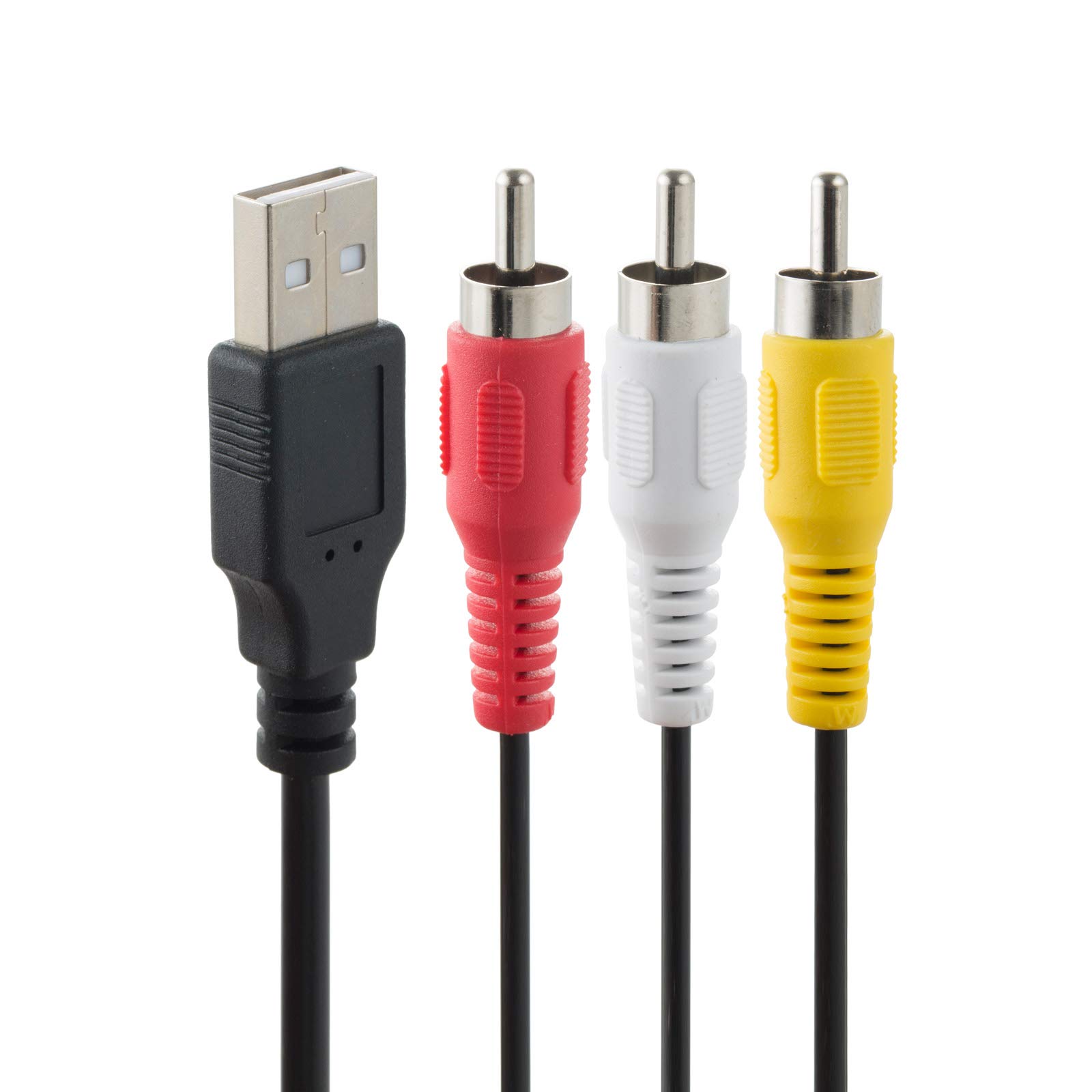 Photo 1 of Herfair USB to RCA Cable, 4.9ft, USB A 2.0 Male to 3 RCA Male Phono AV Cable for DVDs, Digital Cameras, Camcorder Connecting TV/PC