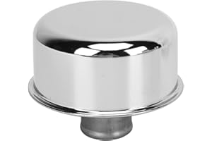MJKO Round Oil Filler - Push-In Style Valve Cover Breather - Alloy, Silver - Fit for SBC BBC SBF 327 350 302 454 502 - 1-1/4i