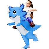 Stegosaurus Inflatable Axolotl Costume for Kids Halloween Costumes Kid Blow Up Costume Ride on Axolotl Costumes for Boys Girls Cosplay Party