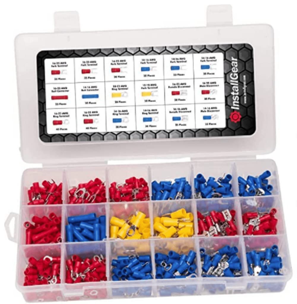 Photo 1 of InstallGear 520pcs Crimp Ring Terminal Connectors Kit with Spade Terminals, Fork Terminals, Ring Terminals and Butt Connectors | for Automotive Marine Boat Truck