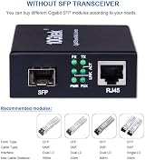 10Gtek 2 Pack Gigabit Ethernet Media Converter Open SFP Slot RJ45 to SFP view 4