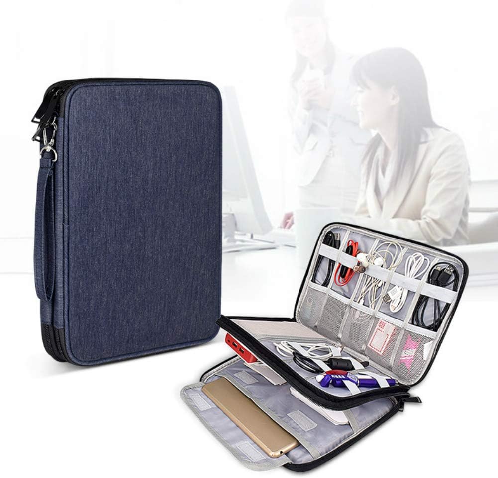 Uactor Electronics Organizer, Travel Cable Cord Bag Accessories Gadget Gear Storage Cases Waterproof (Dark Blue)