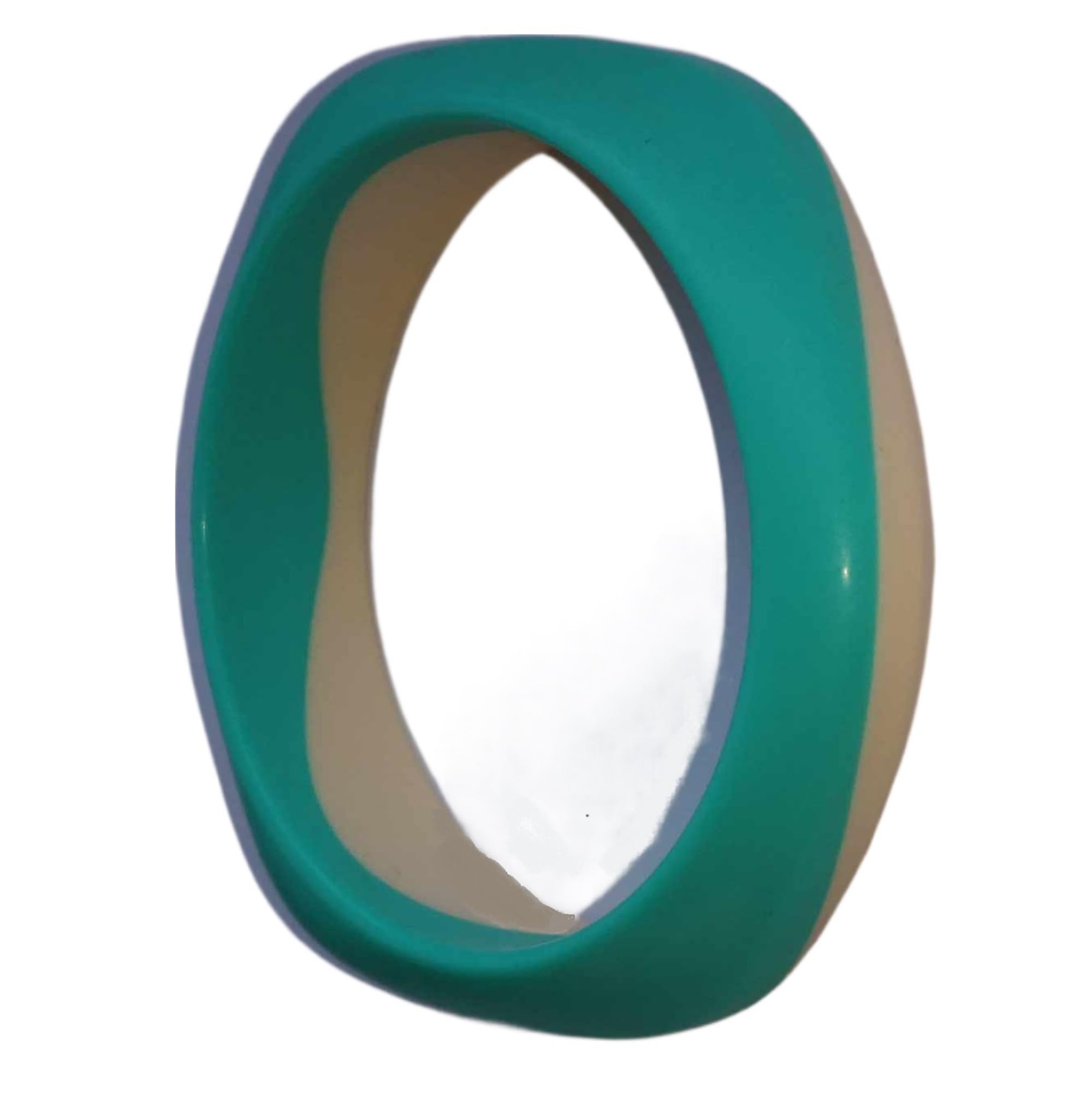 Chuchumz Chew Bracelet Chewelry Bangle Chewy Wrist Band Autism ADHD Biting Stimming Sensory Chew Aid Stim for Adults and Others (Turquoise and Cream)