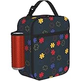 DORKEIXIA Autism Awareness Month Puzzle Lunch Box Lunch Bag For Women Adults Men - Insulated Reusable Cute Lunch Bag With Large Capacity - Cooler Lunch Container For Work/Travel/Office