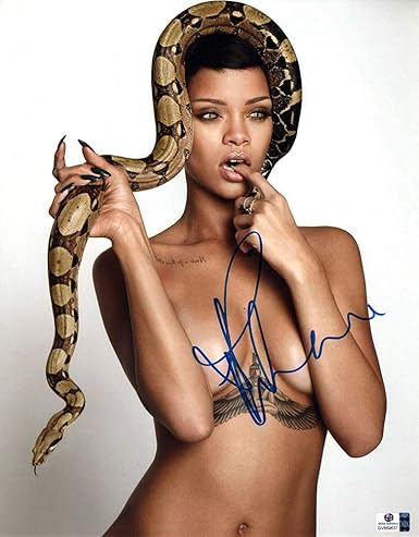 Rihanna Topless With A Snake Signed Autographed 11x14 Photo - 