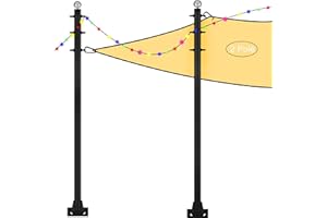 FAIRYRAIN Shade Sail Poles 10FT Outdoor Sun Shade Sail Pole Kit Heavy Duty Steel Post Support Awning Canopy for Deck Patio Outside Backyard(10FT,2pack)