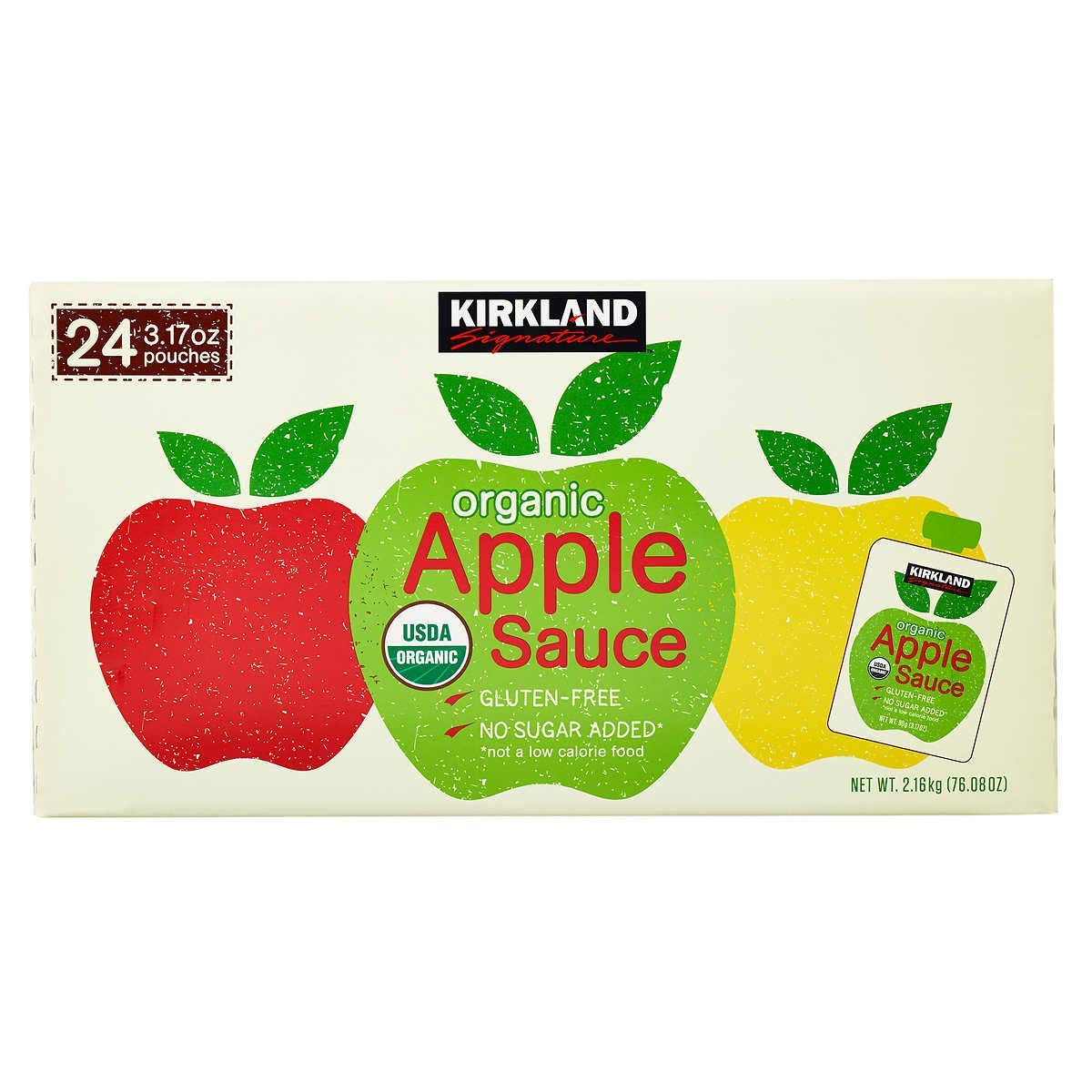 Kirkland Signature Organic Applesauce Pouch, 24 Count