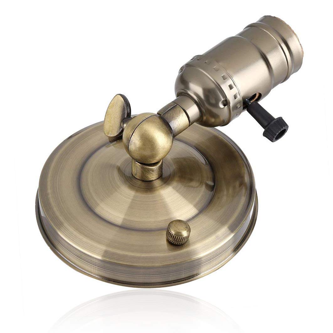 Xrten E27 Retro Edison Light Holder，Industrial Retro Wall Lamp with Adjustable for Loft Coffee Bar Kitchen and Decoration