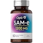 Carlyle SAM-e S-Adenosyl-Methionine | 1200mg | 50 Vegetarian Tablets | Non-GMO & Gluten Free Supplement | by Opti-e