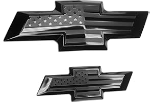 EVERHITCH American Flag Metal Overlay Emblem Front Rear Set for (2015-2020 Suburban Tahoe, Black)
