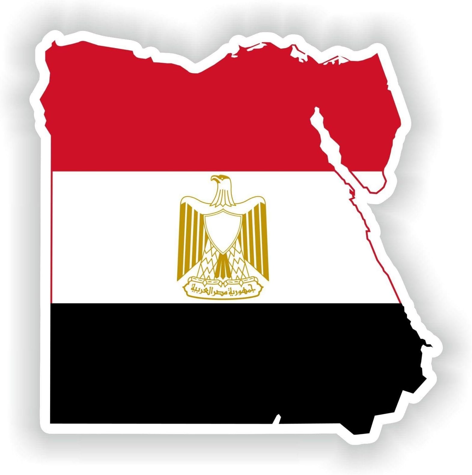 egypt Country Flag Map Car Bumper Window Mirror Sticker Decal, Size