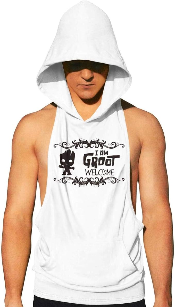 Workout Hooded Tank Tops I Am Groot