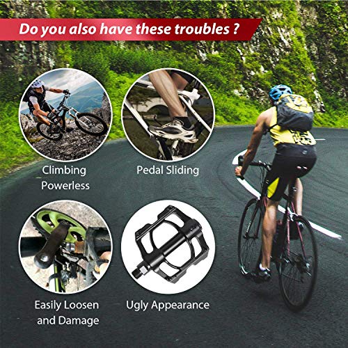 YifKoKo Pedali bici,realizzati in metallo con cuscinetti a sfera sigillati antiscivolo industriali, pedali bici pedane intercambiabili antipolvere e impermeabili per bici elettriche, mountain bike