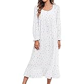 MZROCR Cotton Nightgowns For Women Long Sleeve Night Gowns Soft Women's Sleepwear Loungewear for Women Ladies Nightgowns
