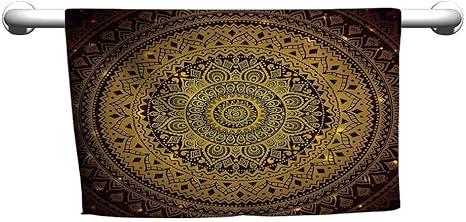 Amazon Co Jp Flybeek ベビーバスタオル 曼荼羅装飾 神秘的なサイケデリック ヴィンテージ 万華鏡 禅 神聖なコスモス チベット アイコンプリント ブラウン ブルー フード付きタオル 幼児 女の子用 W14 Xl28 35x70cm ホーム キッチン