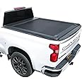 Syneticusa MR Retractable Hard Truck Bed Tonneau Cover T-Slot Rails Fits 2014-2025 Chevy Silverado/GMC Sierra 1500 5'8" (69.9”) Box Powder Coated Matte Black Aluminum