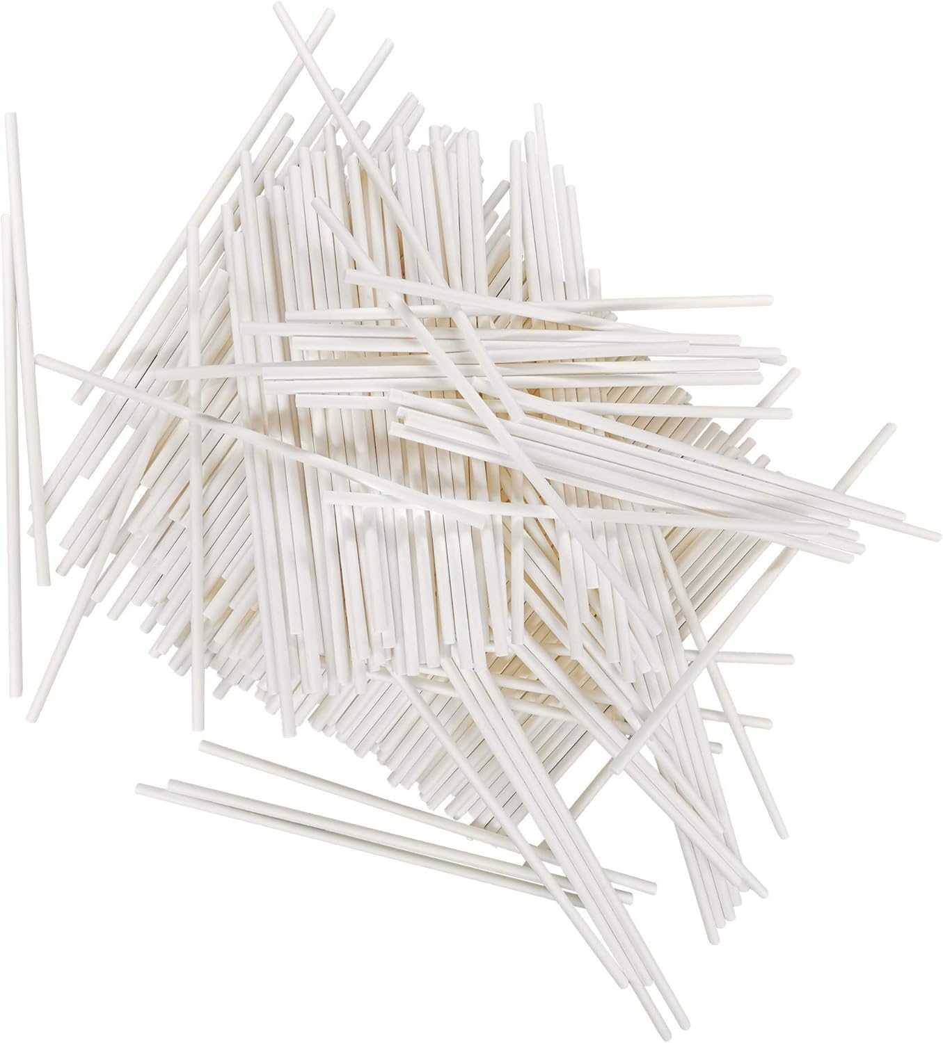 Photo 1 of 100 Count 5 INCH White Paper Lollipop Sticks,Cake Pop Sticks,Sucker Sticks for Cookies,Rainbow Candy,Chocolate,Cake Topper(Dia 4mm)