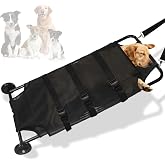 Zwinz Heavy Duty 264lbs Large Dog Stretcher with Noiseless Wheels | 45x22in Portable Foldable Pet Transport Stretcher with Noiseless Wheels, Veterinary Rescue Carrier for Injured &amp; Senior Dogs