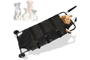 Zwinz Large Dog Stretcher Max Loading 264lbs, 45x22 Inches Foldable Portable Pet Transport Stretcher with Noiseless Wheels, Veterinary Rescue Stretcher for Most Animals