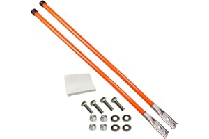 FUYEAR Snow Plow Blade Markers Guides Kit 304 Stainless Steel Joint Bright Orange 28'' Upgraded Thickened Material High Visibility Never Break Never Rust Easy Installation Fit for Most Snow Plow