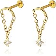 2PC 6PC Gold Earring Set for Women Titanium Flat Back Earring Small Helix Piercing Earrings