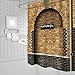 Feierman Platform 9 3/4 Shower Curtain Decor London's King's Cross Station Brown Wall Vintage Bathroom Curtain Decor Kids' Bathroom Accessories Mildew Resistant Machine Washable with Hooks 70x70Inches