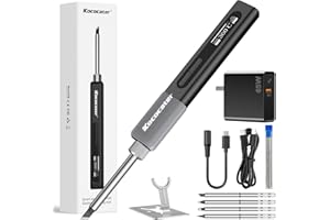 Ikococater Smart Mini Electric Soldering Iron Kit 65W PD/QC(4 Soldering Tips and 65W Charger Included),USB C Soldering Iron with Type-C Port,OLED Display,Adjustable Temperature, Induction Hibernation