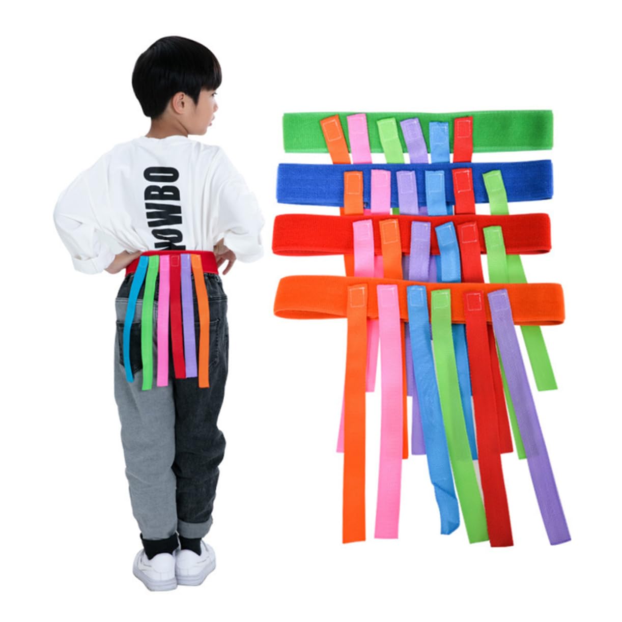 Gadpiparty 4 Pieces Catch Tail Game Kit Camping Picnic Beach Game Belts for Family Reunion Birthday Camping Picnic Carnival Yard Park Outdoor Party Activities