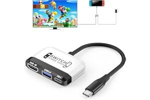 RREAKA Dock for Nintendo Switch OLED, 3 in 1 TV Adapter With 4K HDMI, USB 3.0 Port, Type C 100W Charging, Portable Docking St