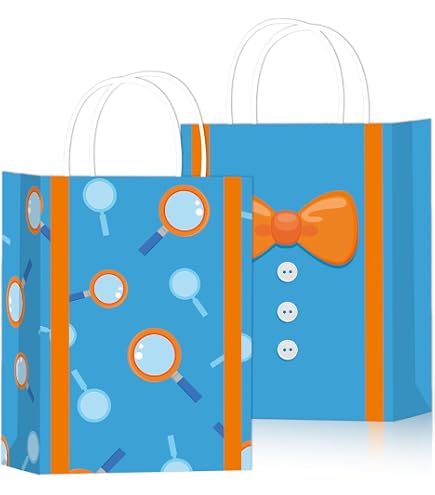 50Pcs Blue And Orange English Teacher Birthday Party Gift Bags, Fun...