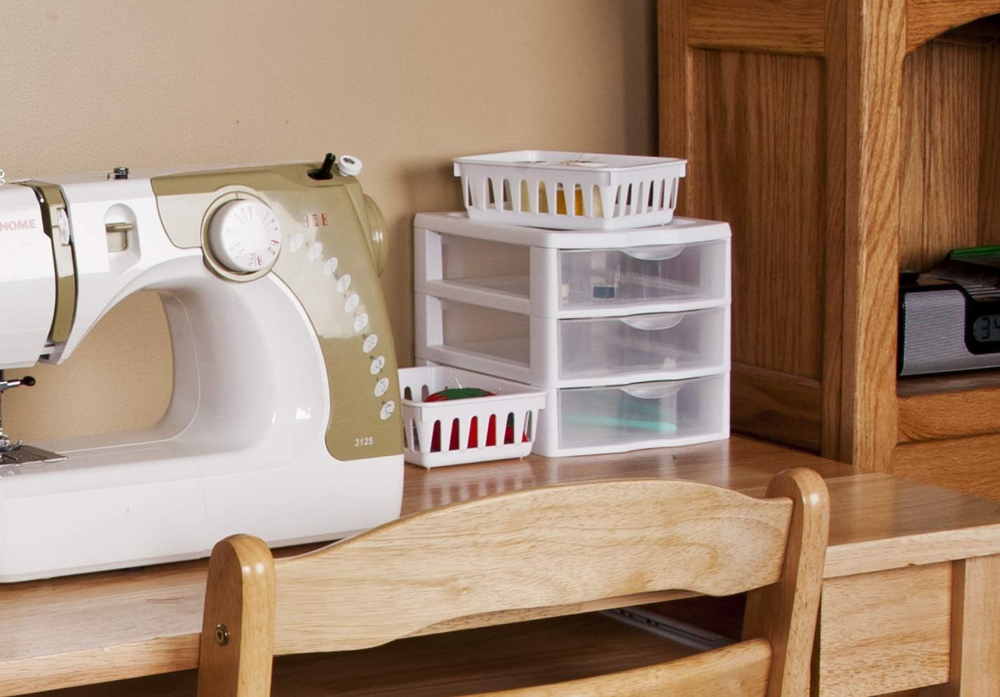 Sterilite 20738006 Small 3 Drawer Unit, White Frame with Clear Drawers, 6-Pack: Home & Kitchen
