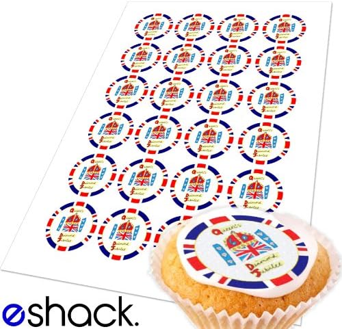 Cakeshop 24 x Queen Elizabeth Diamond Jubilee Logo Edible Cake Toppers