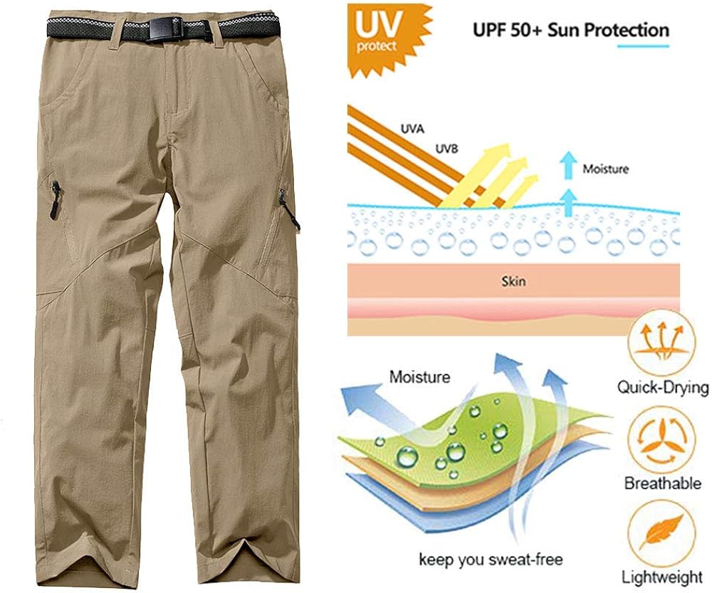 Kids’Cargo Pants, Youth Boys' Hiking Pants, Casual Outdoor Quick Dry Boy Scout Uniform Trial Pants Trousers: Clothing
