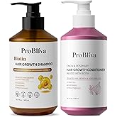 ProBliva Biotin Shampoo and Onion Conditioner Set for Thinning Hair in Adults 30+ – Strengthening Duo Reduces Shedding, Supports Fuller & Stronger Hair – Biotin + Rosemary + Onion Extracts