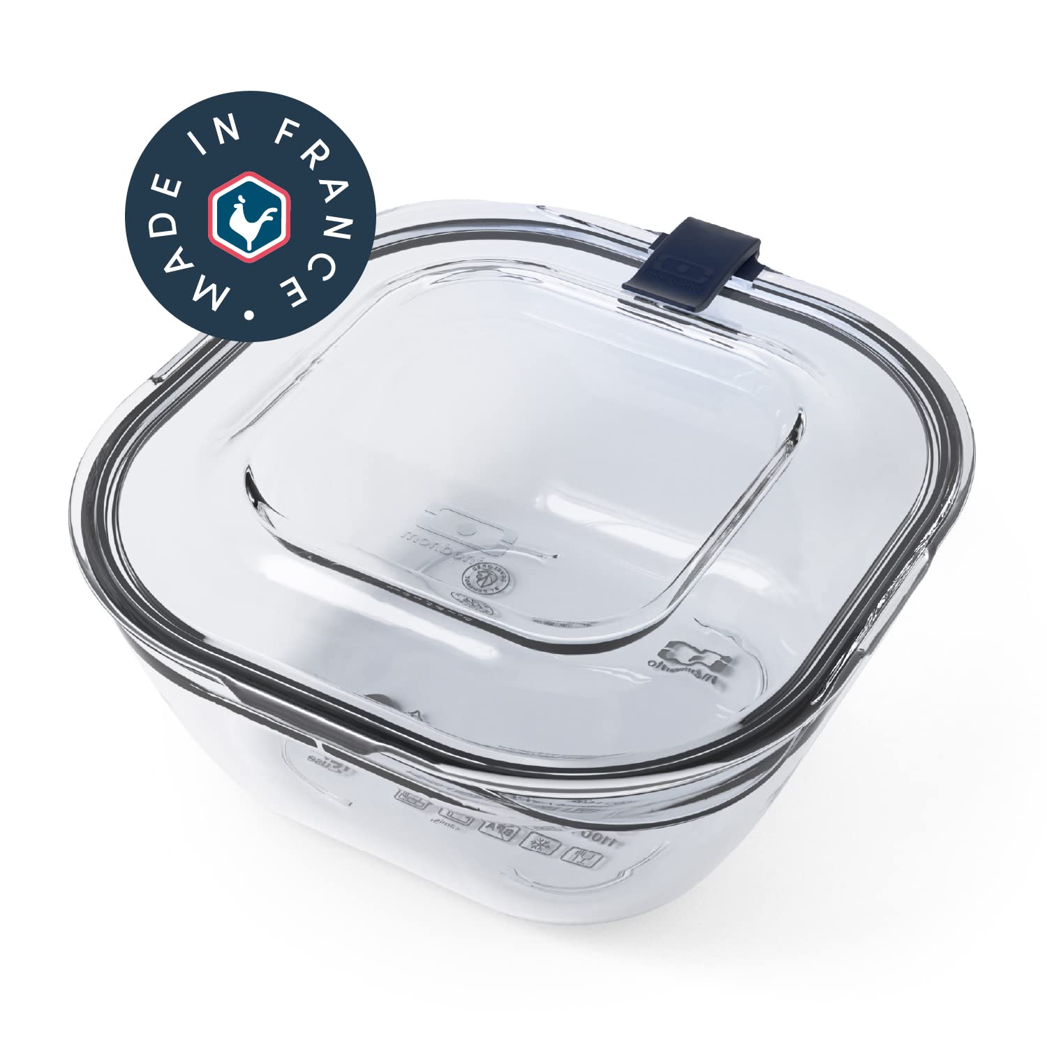 monbento - Lunch Box MB Gourmet L Crystal Large Capacity Made in France - Leakproof Stackable Lunch Box for Work/School Lunch Packing and Meal Prep with Transparent Lid - BPA Free - Clear