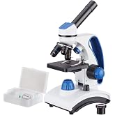 AmScope M162C-2L-PB10 1000X Dual Light Glass Lens Metal Frame Microscope | 40X-1000X Magnification Range