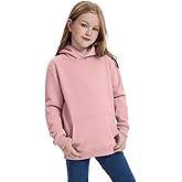 Rousytn Girls Hoodies Fleece Lined Pullover Hooded Sweatshirts Kids Warm Casual Outfits Fall Winter Clothes