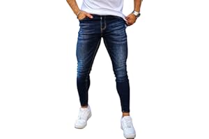GINGTTO Men's Skinny Jeans Stretch Ripped Tapered Leg