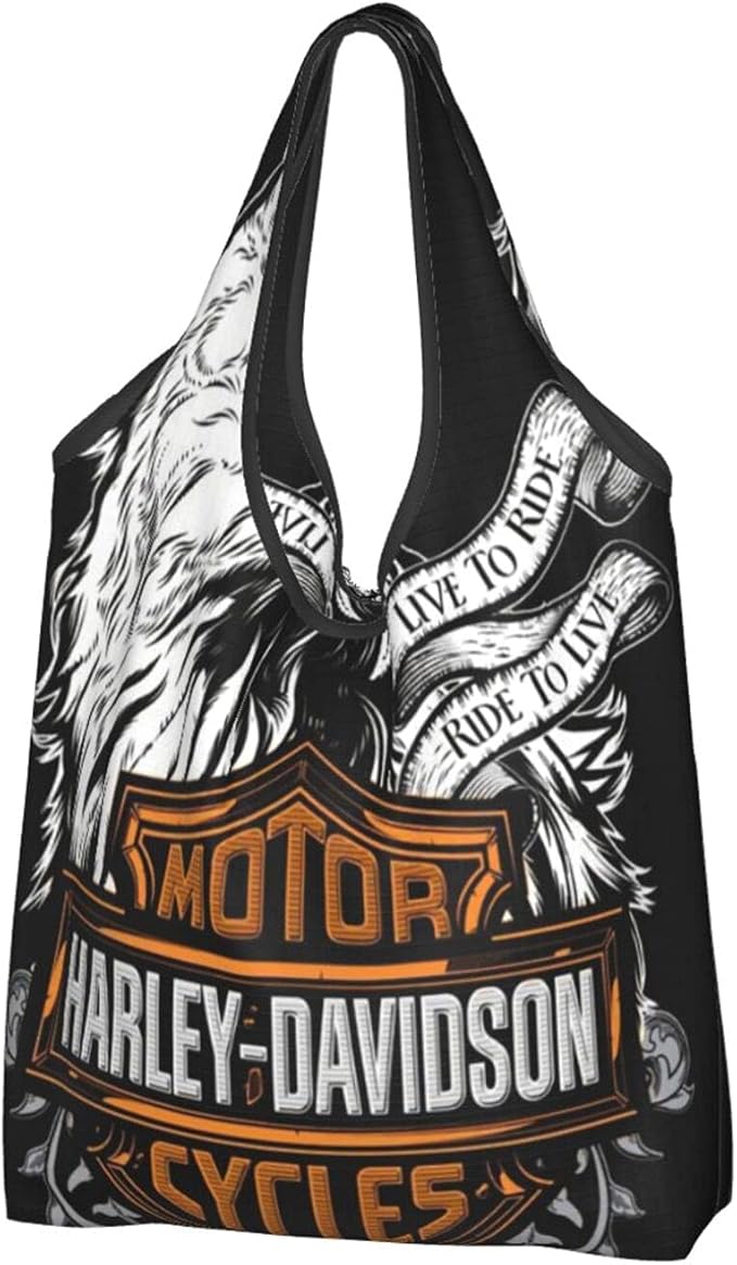 Harley Davidson Reusable Grocery Bags Heavy Duty Shopping Box