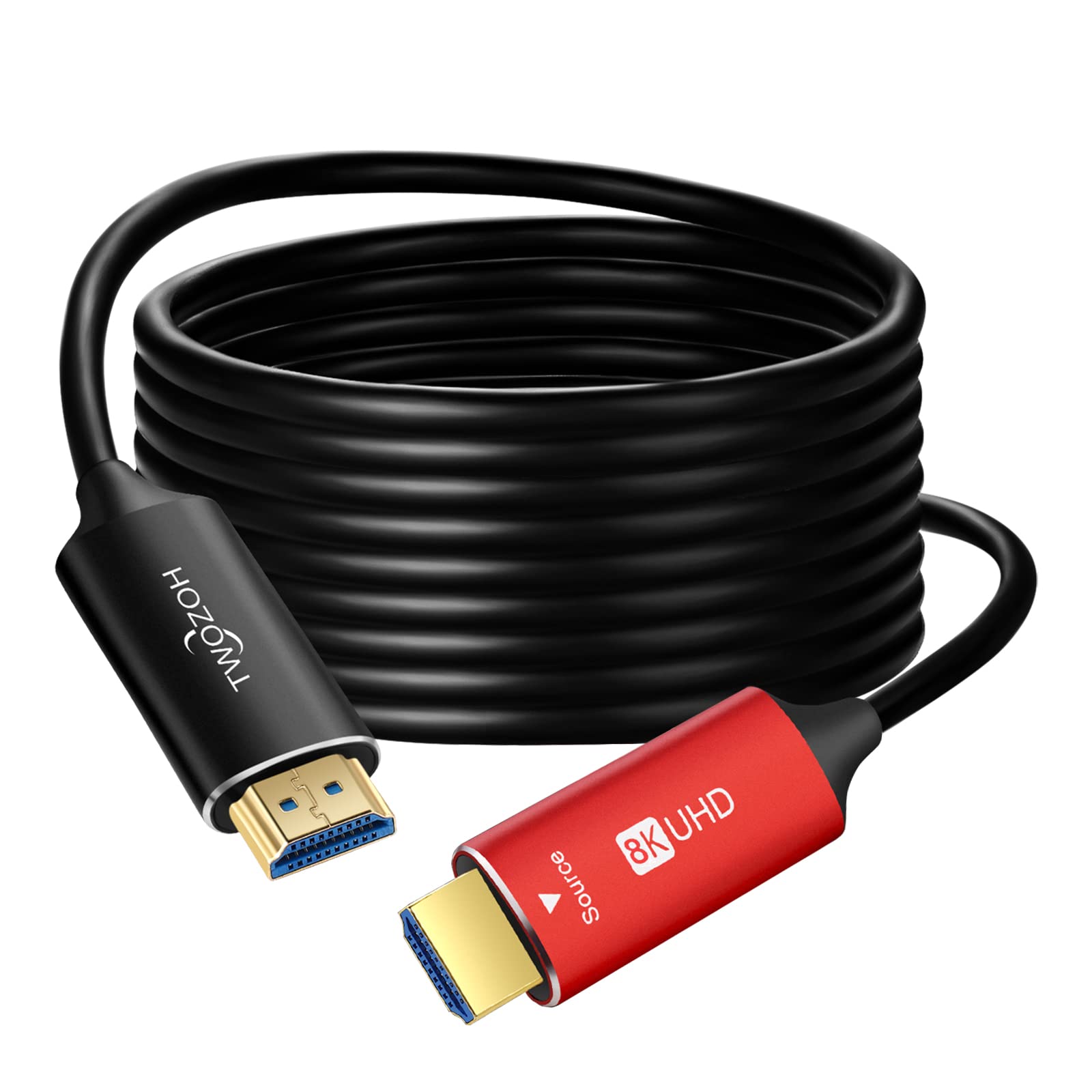 Twozoh 8K Fiber HDMI Cable 5M, High Speed HDMI 2.1 Fiber Optic Lead Support 48Gbps 8K@60Hz 4K@120Hz