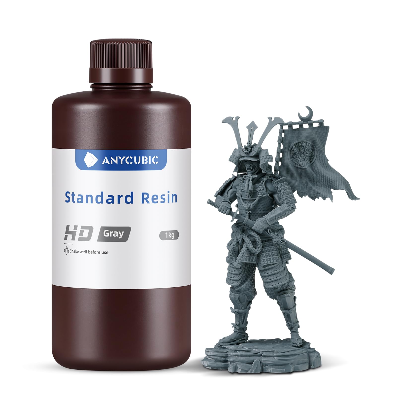 Photo 1 of ANYCUBIC Upgraded 8K 3D Printer Resin, 3D Printing Resin with High Precision and Quick Curing & Excellent Fluidity for LCD 4K/6K/8K/12K 3D Printing (HD Grey, 1kg)