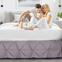 Nestl Dusty Purple Bed Skirt King Size, Pinch Pleat