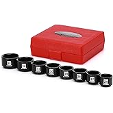 MIXPOWER 8 Pieces 3/8" Drive Low Profile Oil Filter Socket Set, 24mm, 27mm, 28mm, 29mm, 30mm, 32mm, 36mm, 38mm, Oil Filter Ca