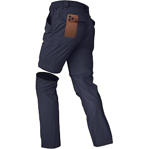 Mens Convertible Hiking Pants with Water Resistant for Work & Fishing | Zip-off to switch pants to shorts, quick-dry fabric k